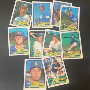 10ct 1989 Topps Seattle Mariners Baseball Trading Cards